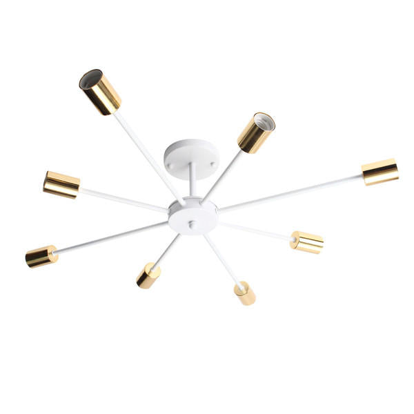 8 Heads Vintage Industrial Edison Chandelier Metal Flush Mount LED Ceiling Lights AC 85-265V