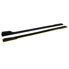 2.2M / 86.6 Inch Universal Black Side Skirt Extension Rocker Panel Splitter Yellow line