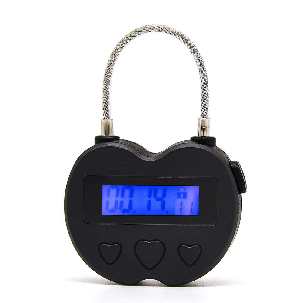 99 Hours USB Rechargeable Time out Padlock Max Timing Lock Digital Timer Alarming Padlock w/ LCD Display Screen