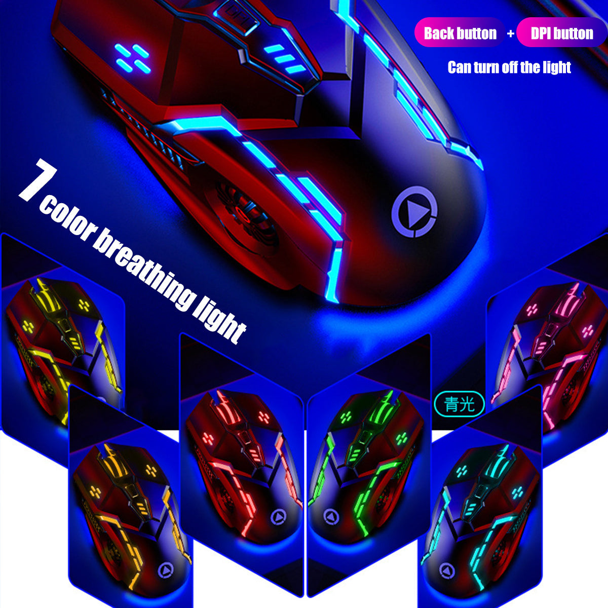 104 Keys USB Wired Gaming Keyboard and Mouse Set Waterproof Silent/Sound Changing Backlight Mouse for Computer Desktop Notebook