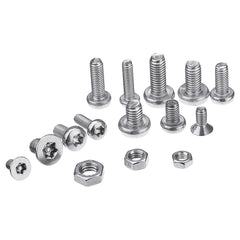480Pcs M4 M5 M6 Torx Screw Pan&Flat Head 304 Stainless Steel Bolt Assortment
