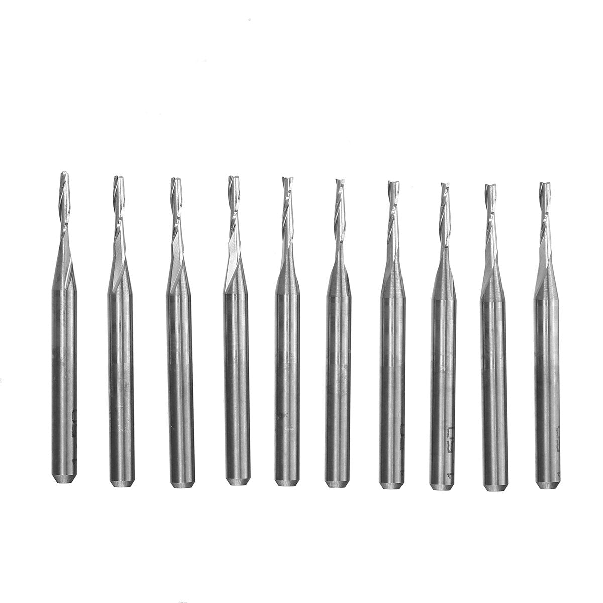 10pcs 3.175mm Shank 2 Flutes Flat End Mills Spiral CNC Router Bit Engraving Milling Cutter