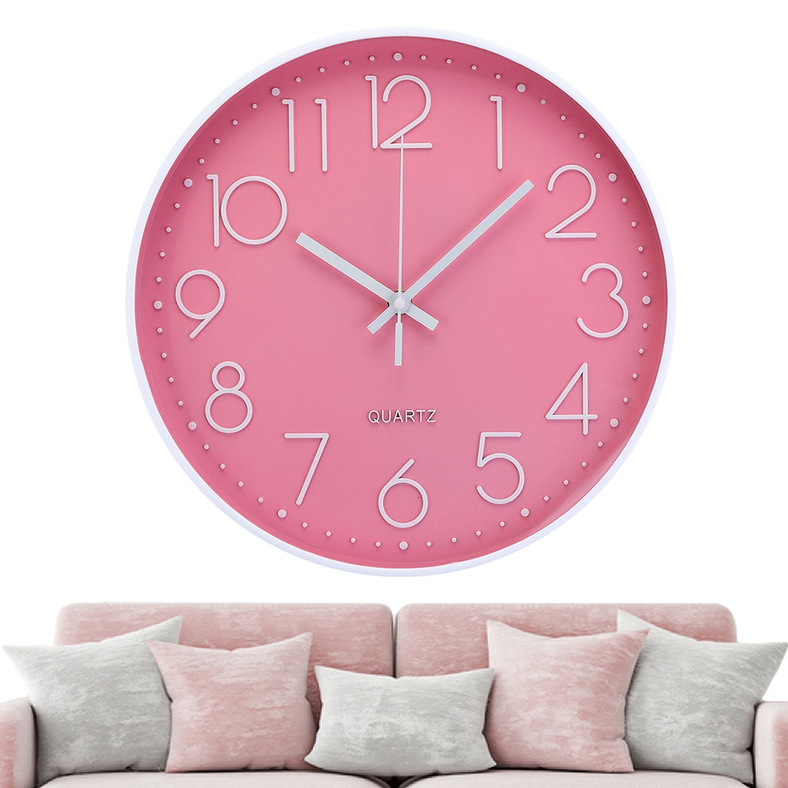 Glass One-piece Dial Wall Clock 3D Stereo Number Low Noise Wall Clock