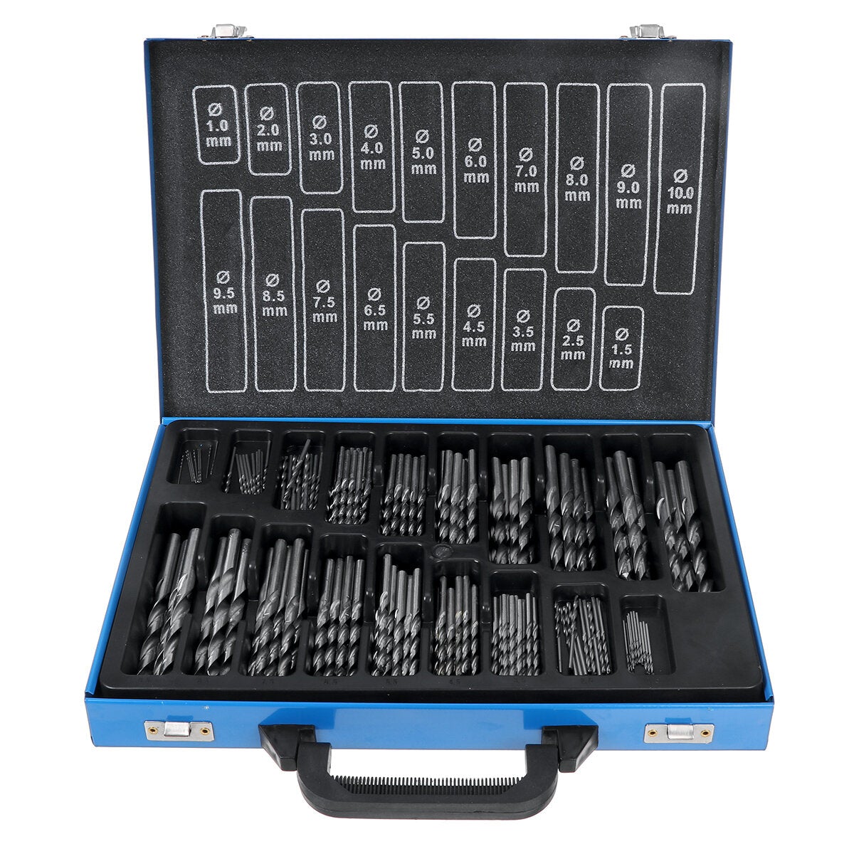 170Pcs Presion HSS Engineering Drill Bit Set 1mm-10mm Assorted Kit Metal Case