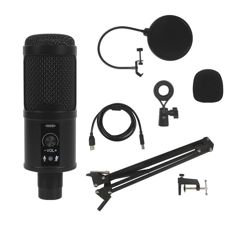 Profession Studio USB Microphone Karaoke Singing Laptop Recording Condenser for PC Computer Gaming Stream Mic