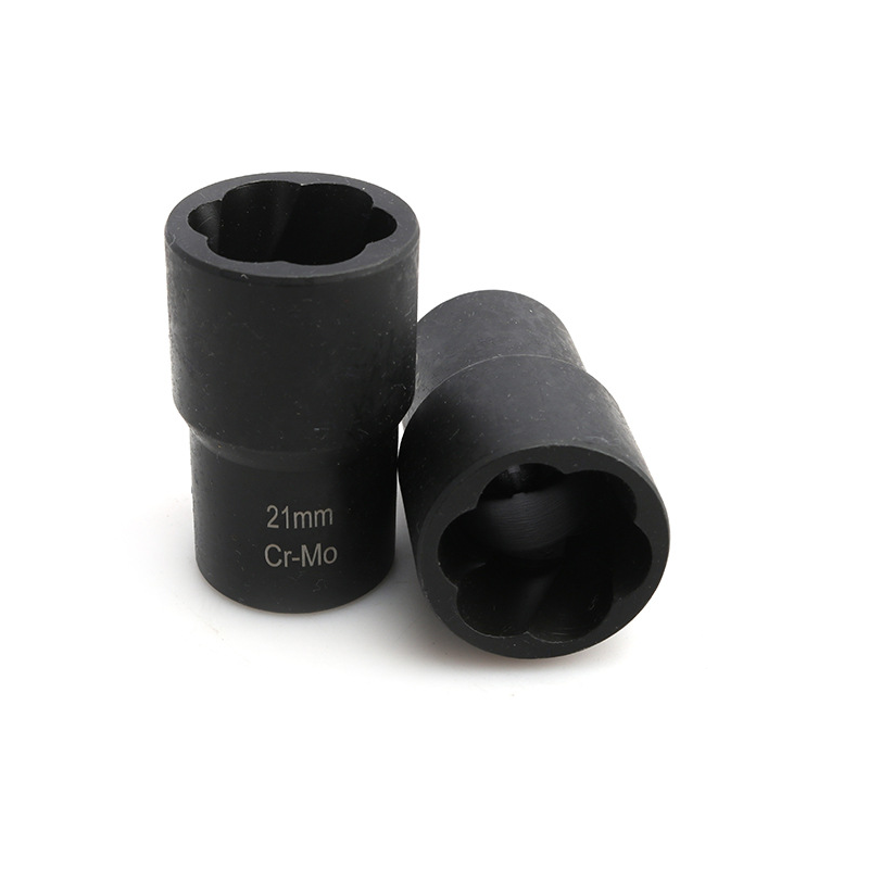 5pcs Twist Socket Set Lug Bolt Nut Remover Extractor Tool 17MM to 22MM Metric Bolt and Lug Nut Extractor Socket Wrench Tools