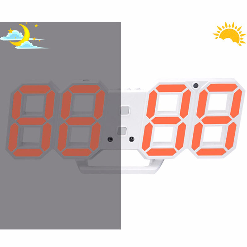 Creative USB Charging 3D Digits Display Adjustable Brightness Alarm Clock