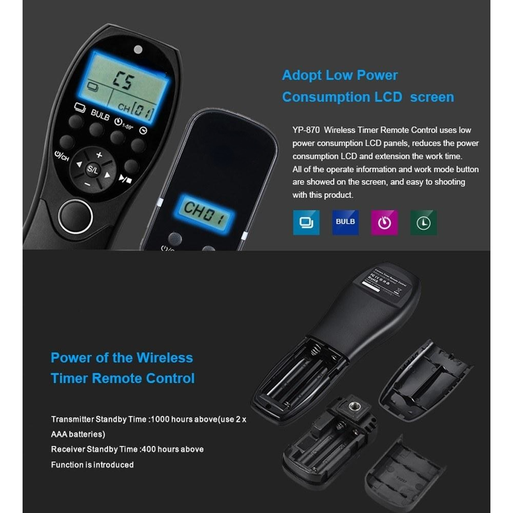 2.4G Wireless Remote Control LCD Timer Shutter Release Transmitter Receiver 32 Channels