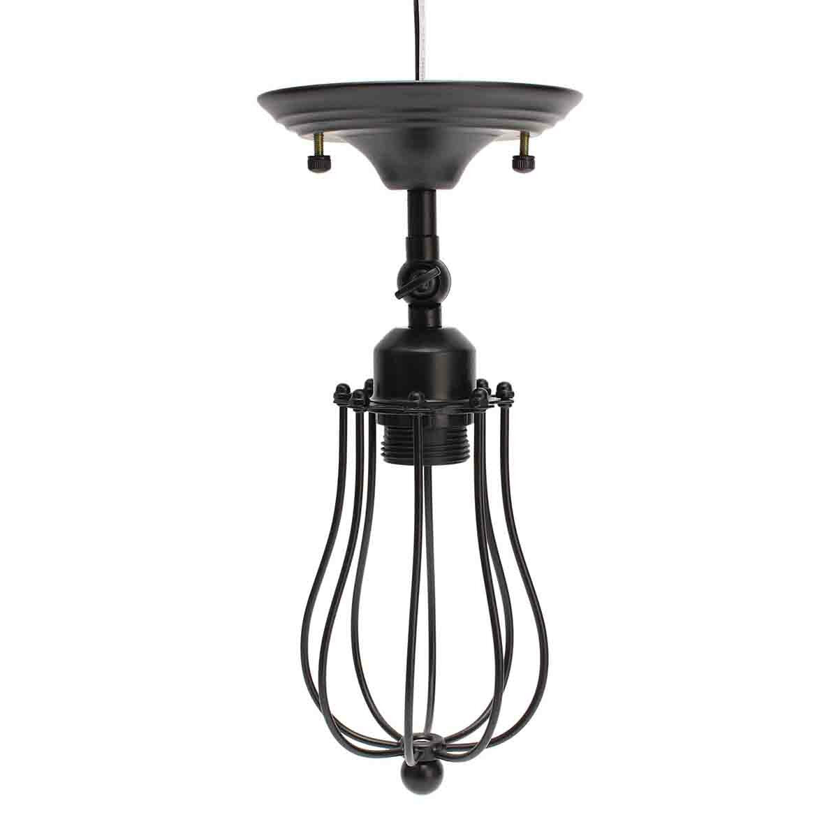 40W Rustic Vintage Wall Light Industrial Style Iron Sconce Lamp Wired Cage Fixture 220V
