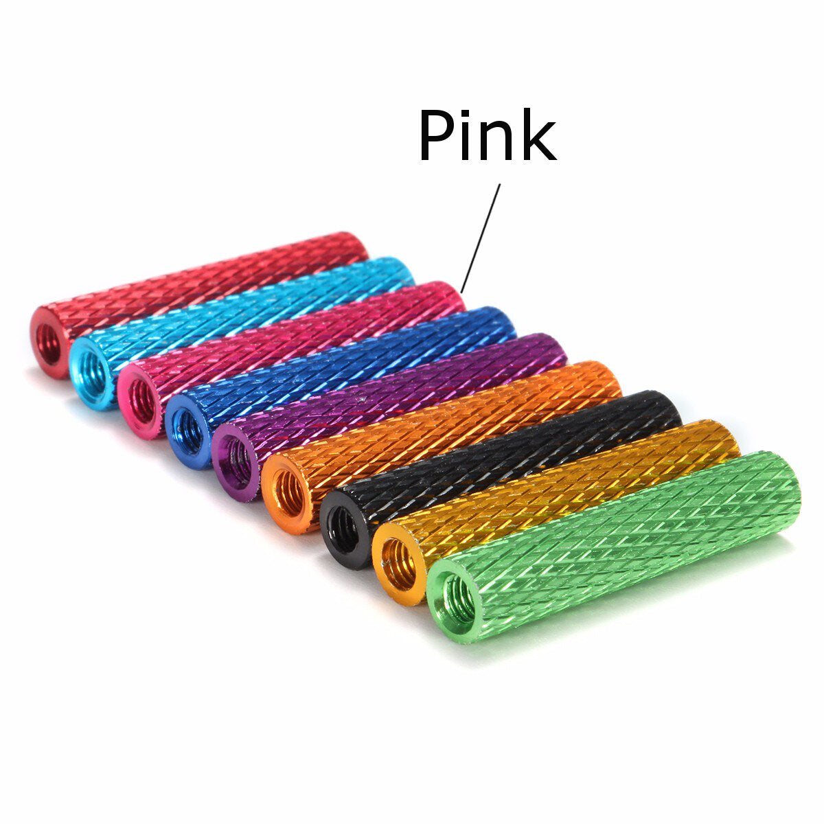 10Pcs M3 20mm Knurled Standoff Aluminum Alloy Anodized Spacer