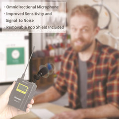 Plug and Play 3.5mm Wireless Omnidirectional Microphone for Video Mic DSLR Camcorder CaMixer SmartMixer LavMic SmartRig