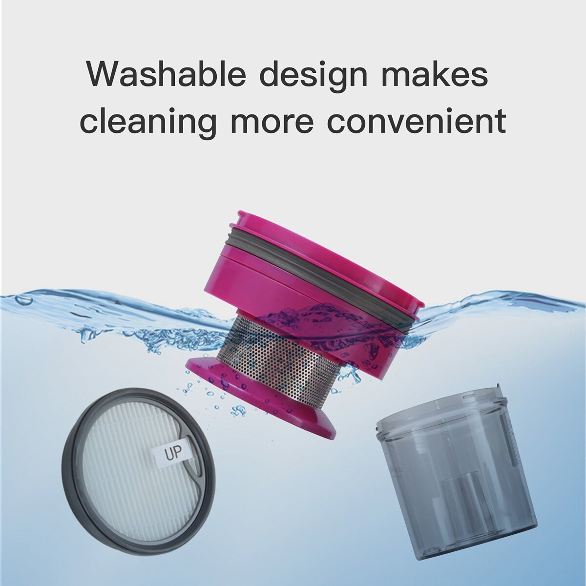 Ultrasonic Anti-Mites Vacuum Cleaner 2 Modes 600W Large Suction Power Cyclonic Filtration System