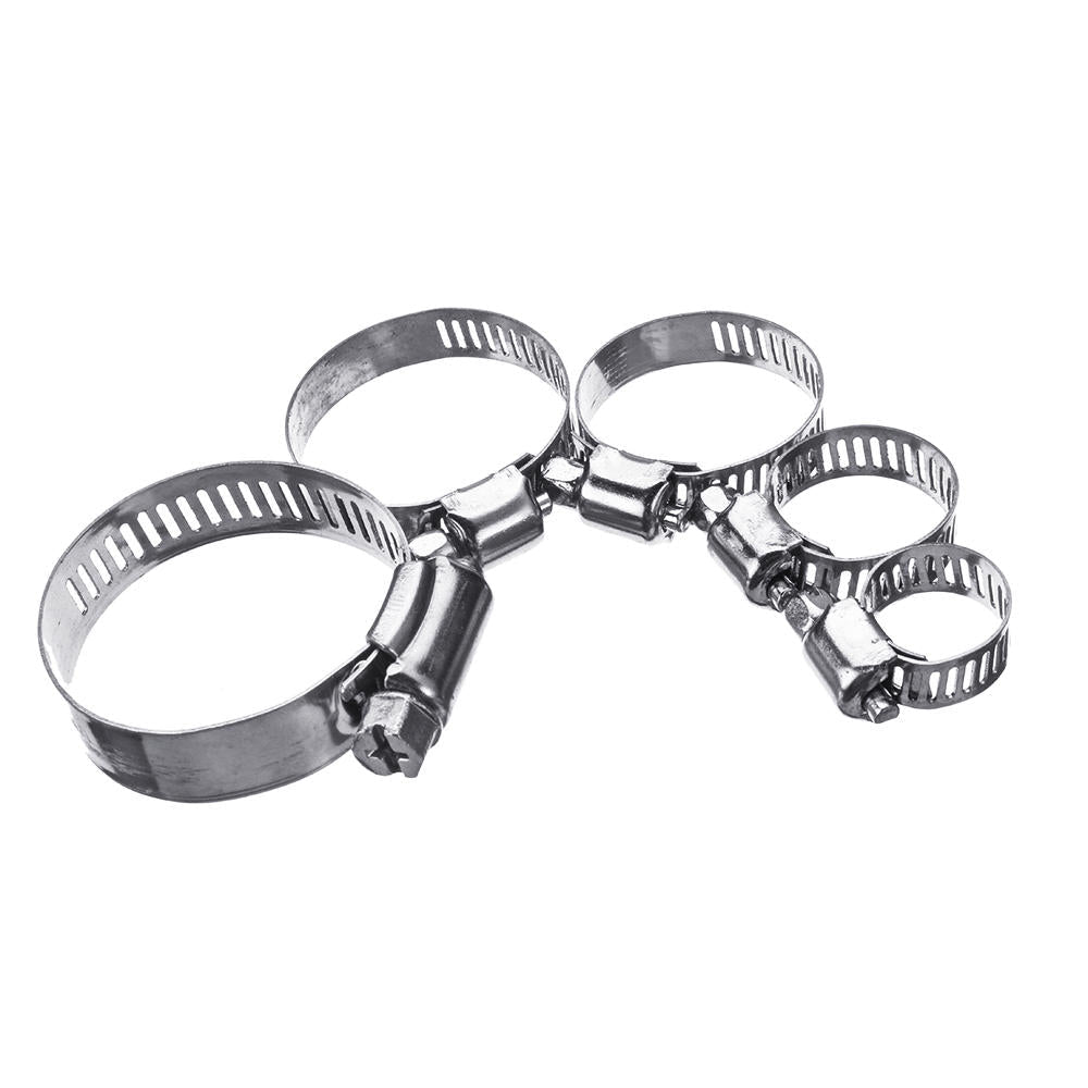 60Pcs Fuel Injection Hose Line Clamp Stainless Steel Adjustable Worm Gear Clamp Assortment