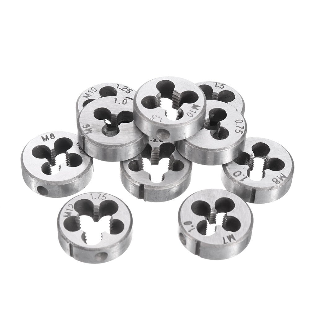 10Pcs Metric Circular Die Set M6/M7/M8/M10/M12 Thread Die for Screw Tap