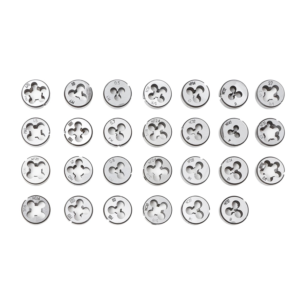 60pcs Metric and Imperial Thread Tap Die Set with Case Screw Wrench Kit Hand Tapping Tools