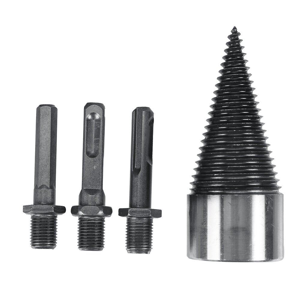32mm Firewood Splitter Machine Drill Bit Wood Cone Punch Driver Square Round Hex Shank Drill Bit Split Drilling wood working Tool