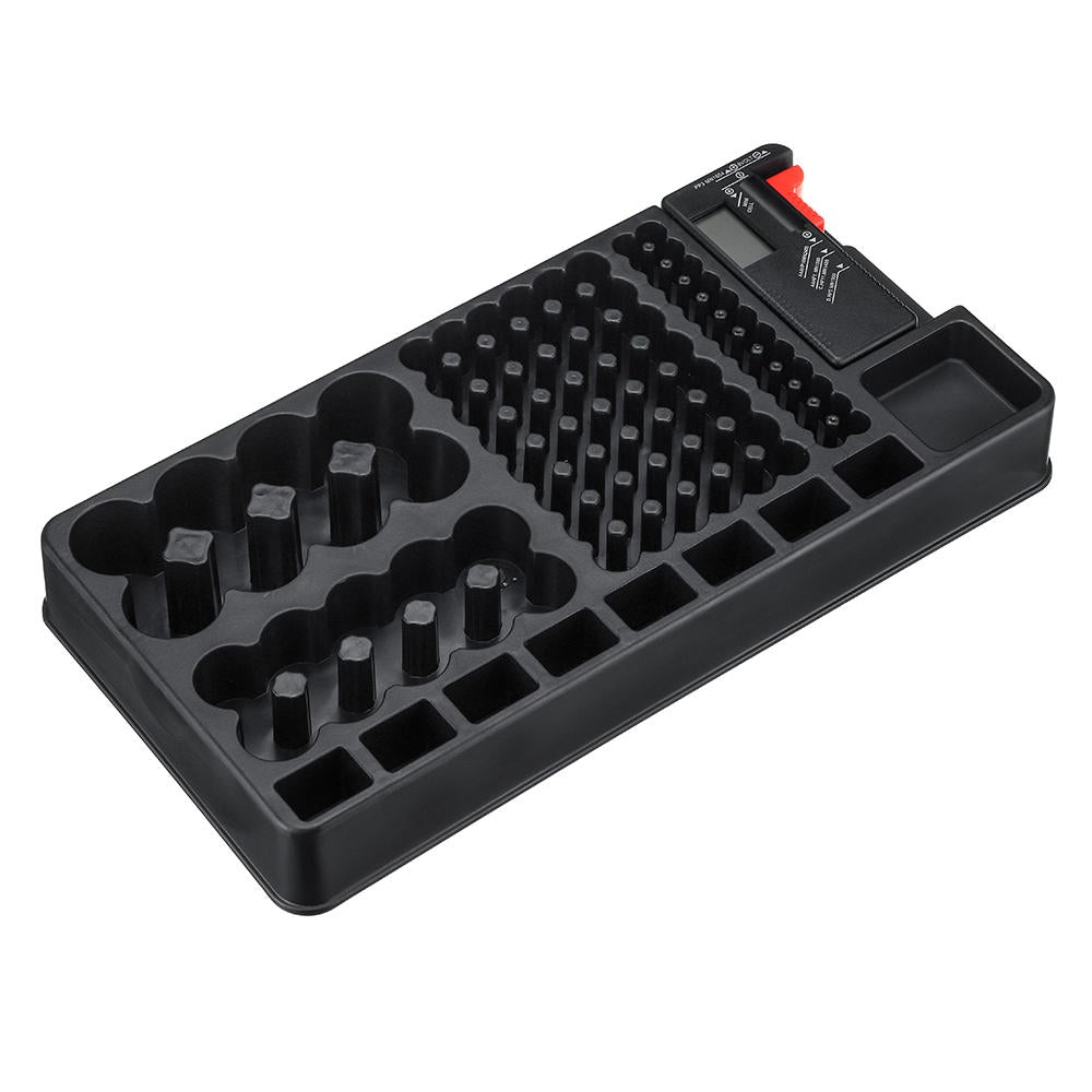 Battery Organizer Case Battery Storage Organizer Holder with Tester Battery Capacity Tester Caddy Rack Case Box