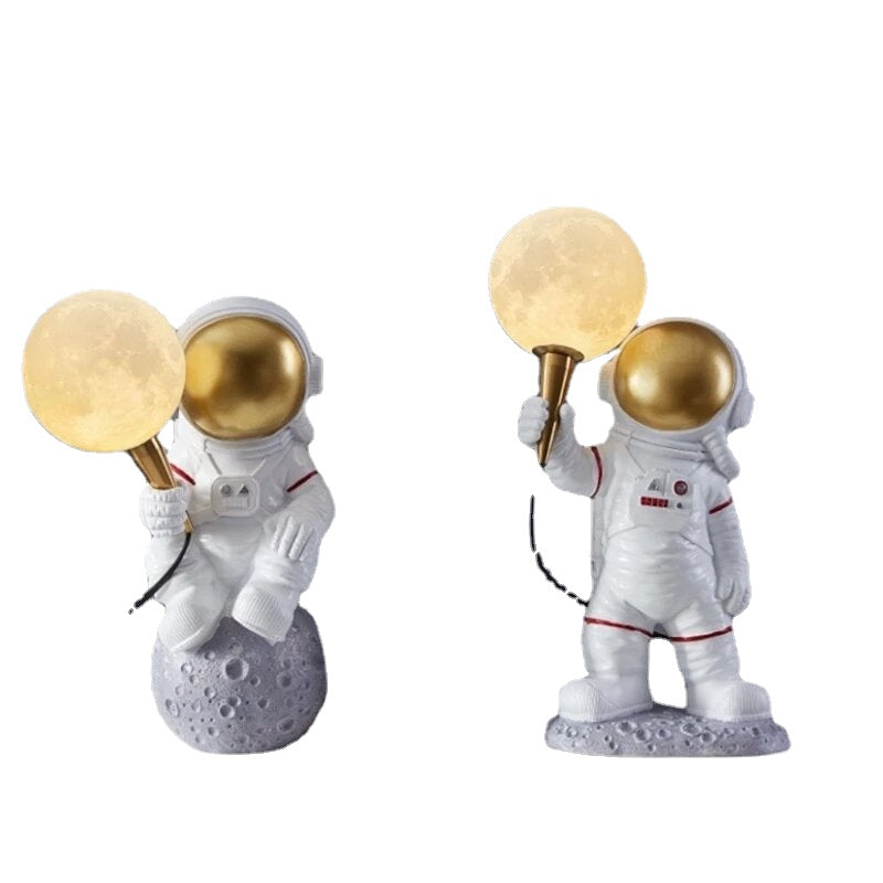 Nordic LED Personality Astronaut Moon Children's Room Wall Lamp Desk Lamp Bedroom Study Balcony Aisle Lamp Decoration
