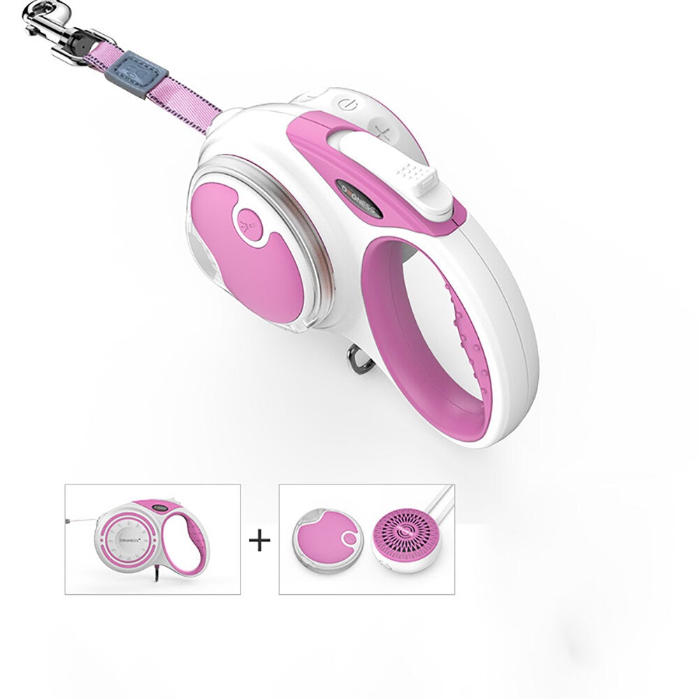 Reflective Retractable Dog Leash, One Button Brake & Lock Anti-Slip Handle, Strong Nylon Ribbon Tape for Small Medium Large Dogs