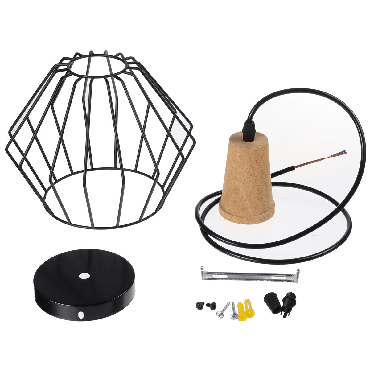 Wood Pendant Light Modern Ceiling Lights Bar Lamp Black Pendant Lighting Without Bulb