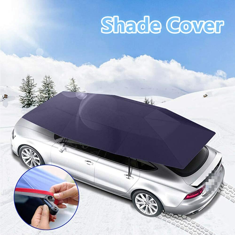 400x210cm Rooftop Tent Cloth UV Oxford Cloth Car Umbrella Waterproof Car Tent Sunshade Movable Carport Canopy for Outdoor Camping Tent