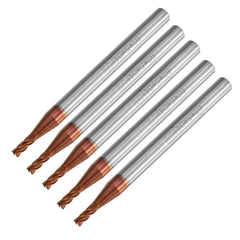 5pcs 2mm 4 Flutes Tungsten Carbide End Mill Cutter HRC55 AlTiN Coating End Mill Cutter