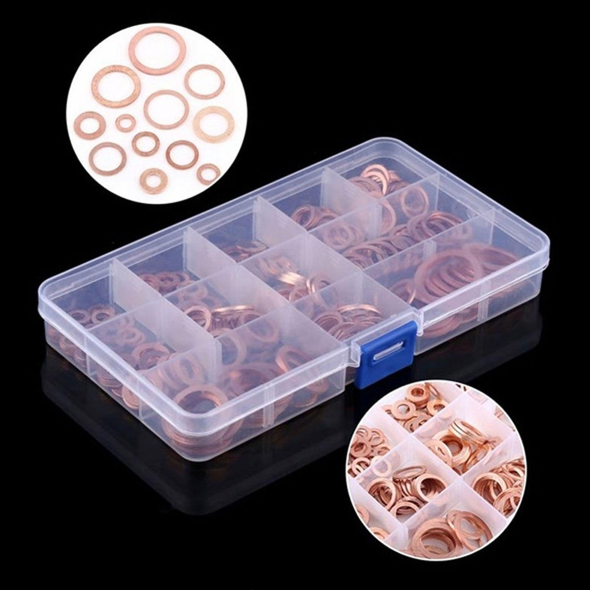 280Pcs/Set Seal Assortment Set Copper Washer Gasket Nut Oil Copper Rings Discs
