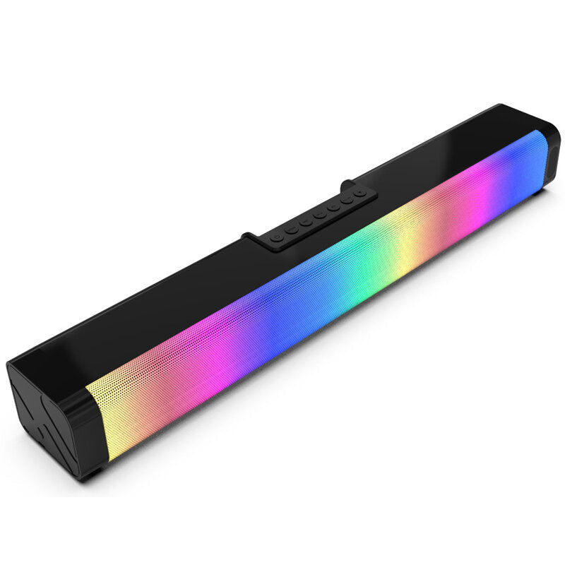 Bluetooth Speaker Soundbar Stereo Home 20W Theater Soundbar Rectangle RGB Colorful Bluetooth Speaker with Remote Control