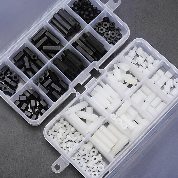 M3NH7 120Pcs M3 Nylon Screw Black/White Hex Screw Nut PCB Standoff Spacer Assortment Kit