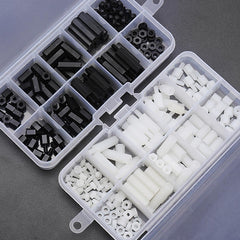 M3NH7 120Pcs M3 Nylon Screw Black/White Hex Screw Nut PCB Standoff Spacer Assortment Kit