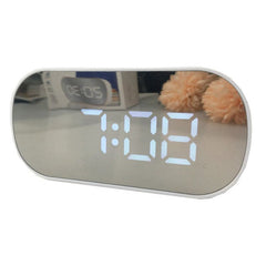Multifunctional LCD Screen Electronic Clock Silent Mirror Slarm Clock LED Temperature Timer