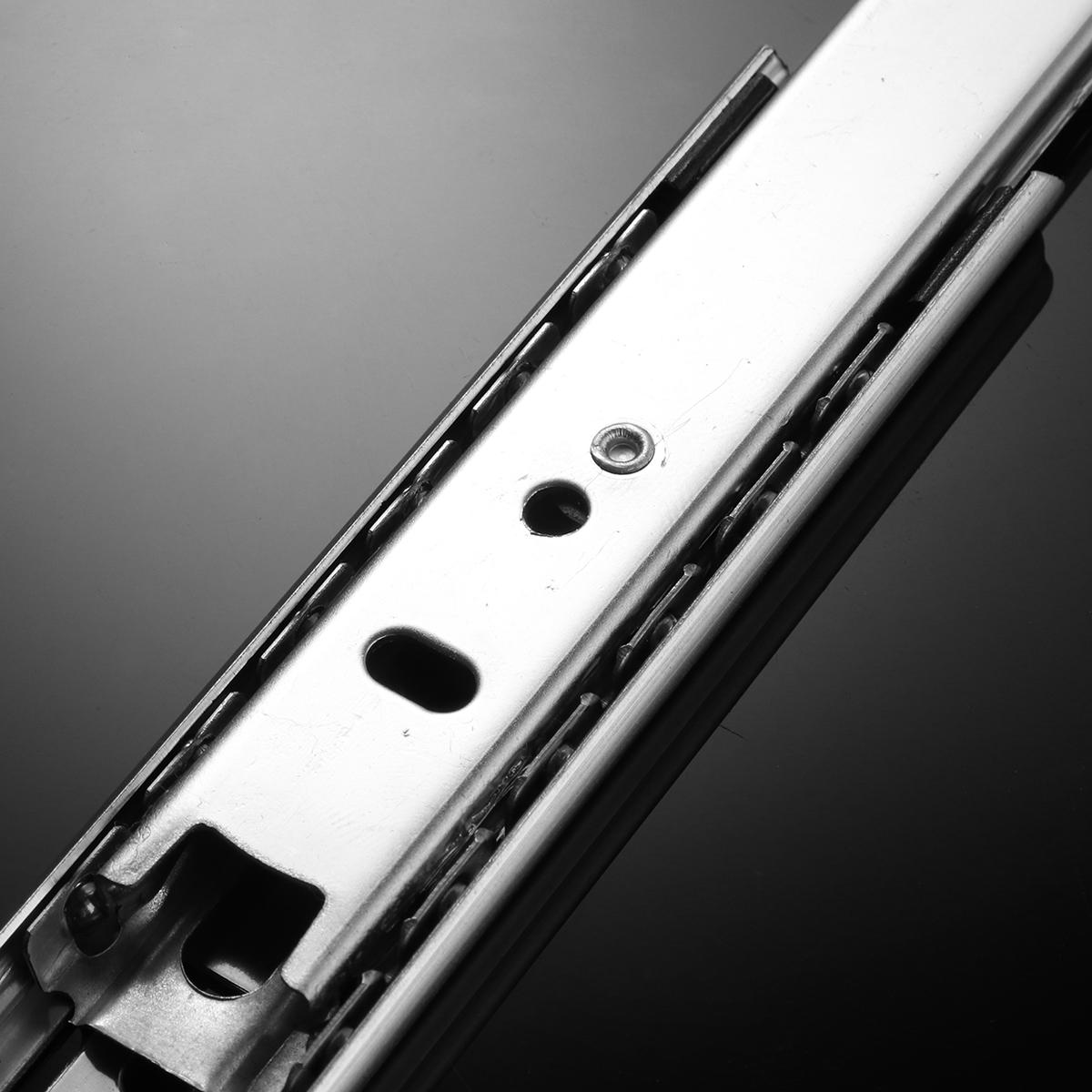 2Pcs 27mm Ball Bearing Drawer Runners Slides Side Full Extension Slide