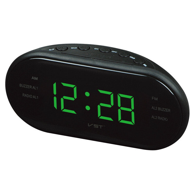 Led AM FM Radio Digital Brand Alarm Clock Backlight Snooze Electronic Designer