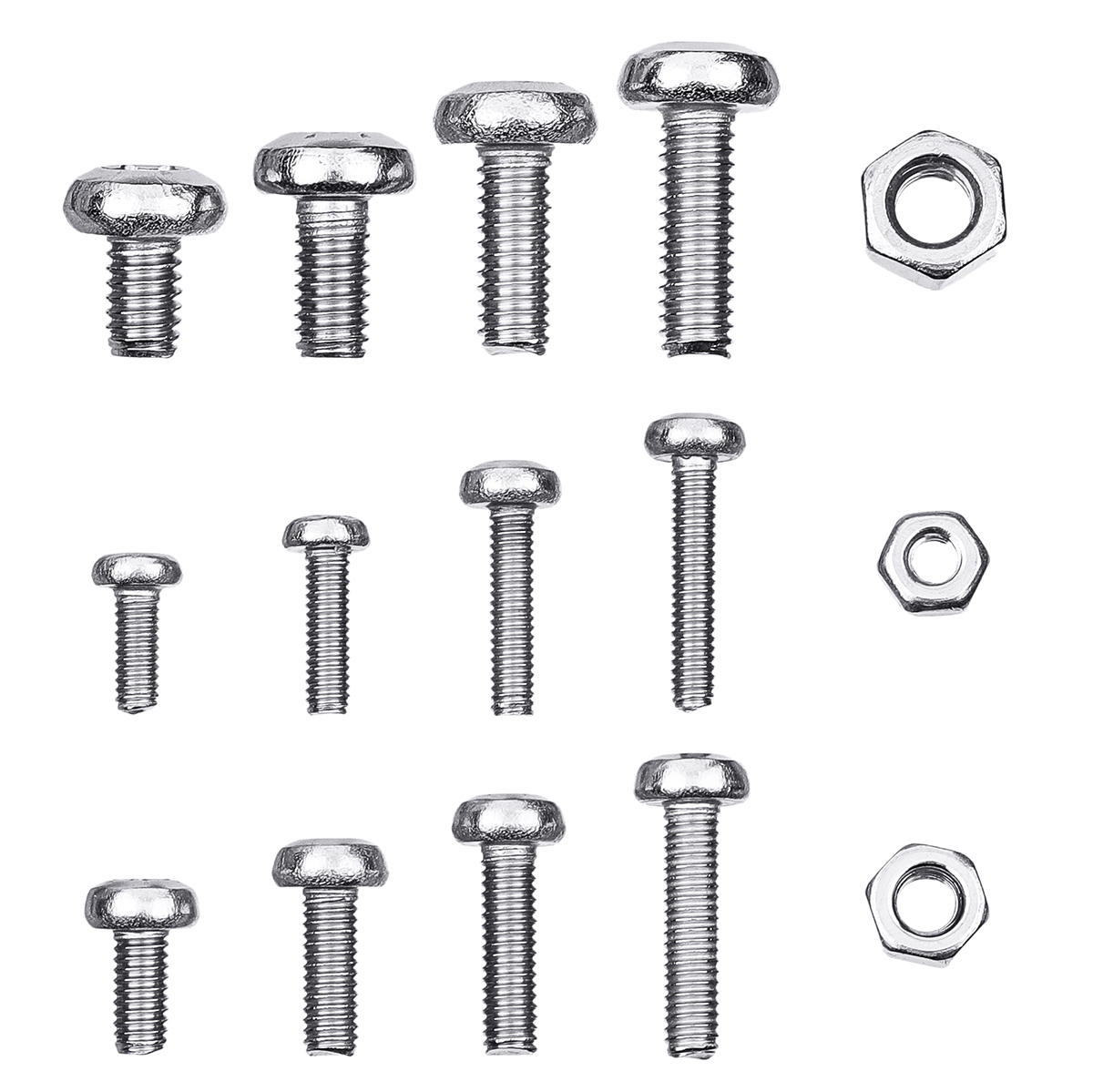 480Pcs M2.5/M3/M4 Torx Machine Screw 304 Stainless Steel Pan Head Bolt Nut Assortment