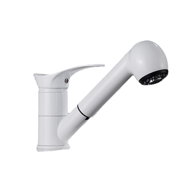 Pull Out Kitchen Faucet Water-Saving Polished Basin Mixer Brass Hot and Cold Tap
