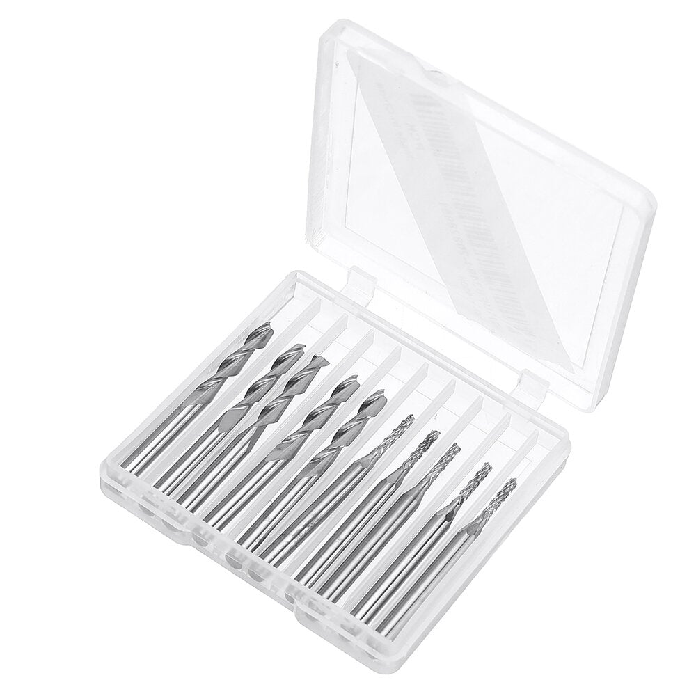 10pcs Milling Cutter 5ps 1.5mm End Mill and 5pcs Double Flutes 3.175x17mm