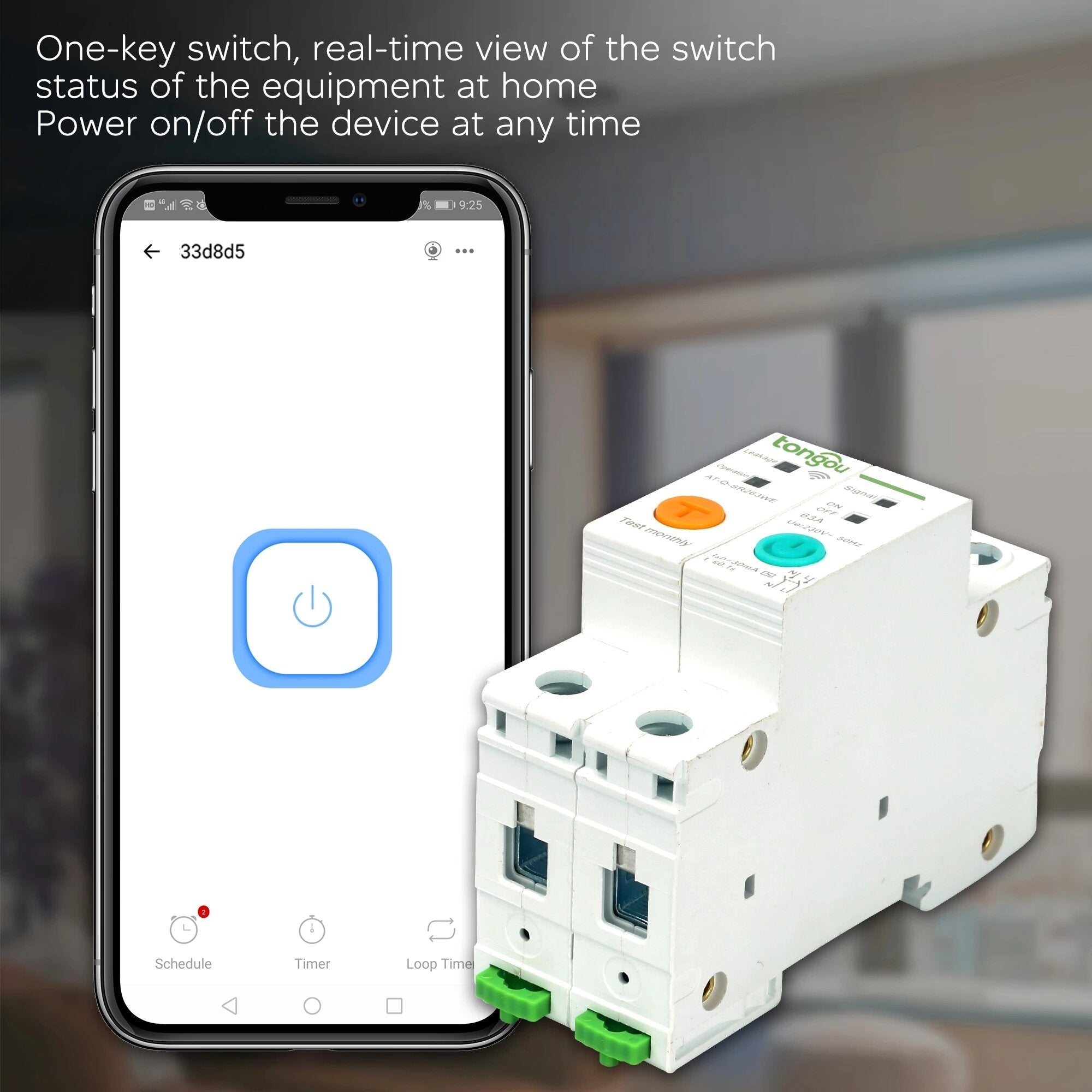 DIN Rail Energy Meter Kwh Metering Monitoring WIFI Circuit Breaker Smart Switch Remote Control for Smart Home 63A with Leakage Protection