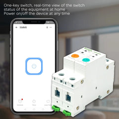 DIN Rail Energy Meter Kwh Metering Monitoring WIFI Circuit Breaker Smart Switch Remote Control for Smart Home 63A with Leakage Protection
