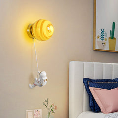 Moon Wall Lamp Modern Simple Creative Astronaut Cartoon Wall Lights 3-Level Dimming Suitable For Children's Room