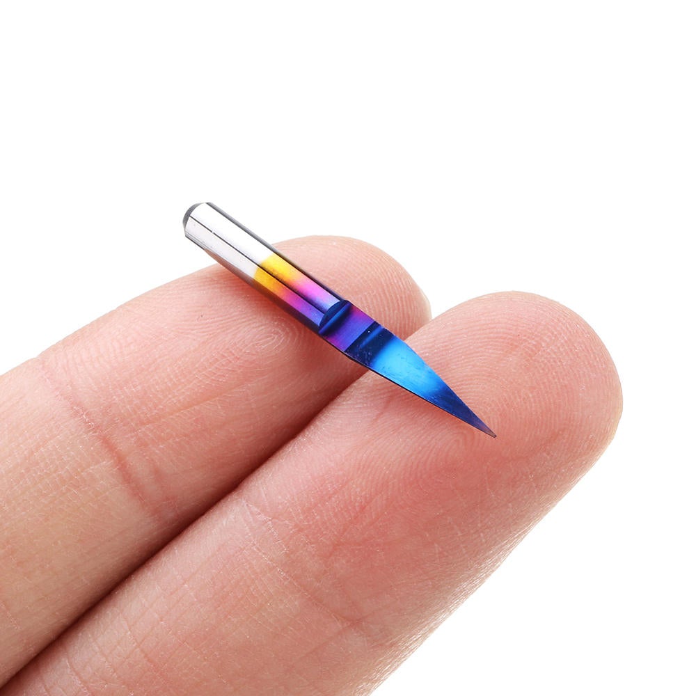 10pcs 0.1/0.2/0.3mm 15 Degree Blue Nano Coated Carbide Engraving Bit Flat Bottom PCB Engraving Bit CNC Router Tool