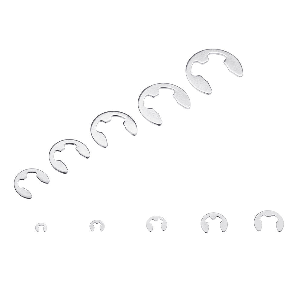 Stainless Steel E-Clip External Retaining Snap Ring 1.5-10mm Assortment Set 120Pcs