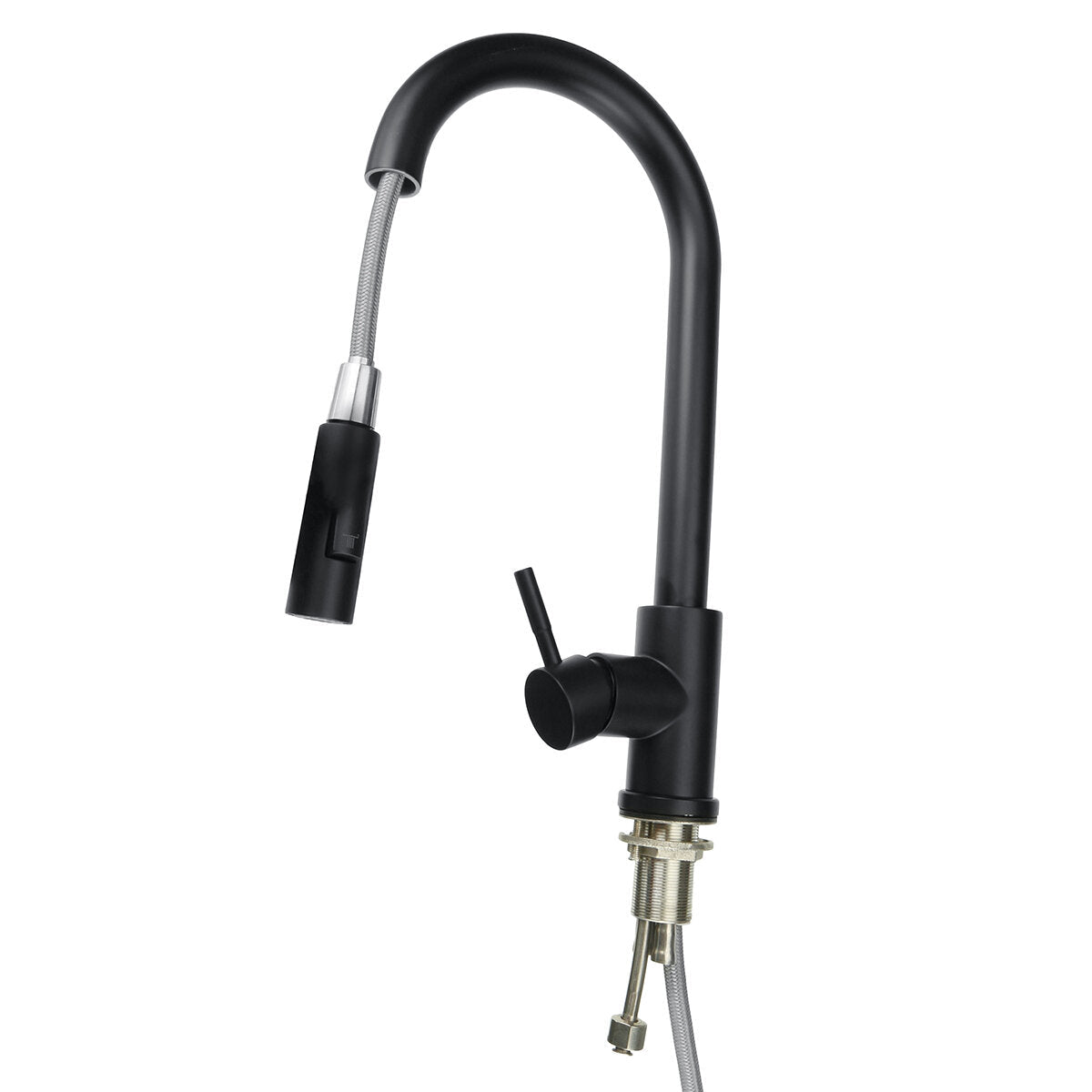 304 Stainless Steel Kitchen Pull Out Faucet Sprayer Black Paint Double-Feed Pipe Sensor Tap Thin Head Stretch