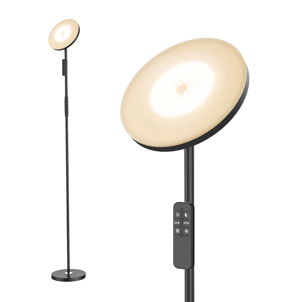 24W Floor Standing Lamp with 2700-6500K Color Temperature 5 Brightness Levels RF Remote Control and 20000h LED Lifespan