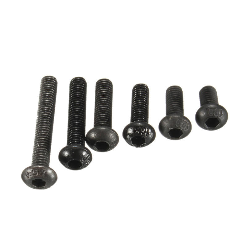 M3CH1 100Pcs M3 Carbon Steel Button Head Hex Socket Cap Screw Bolt Metric Allen Bolt
