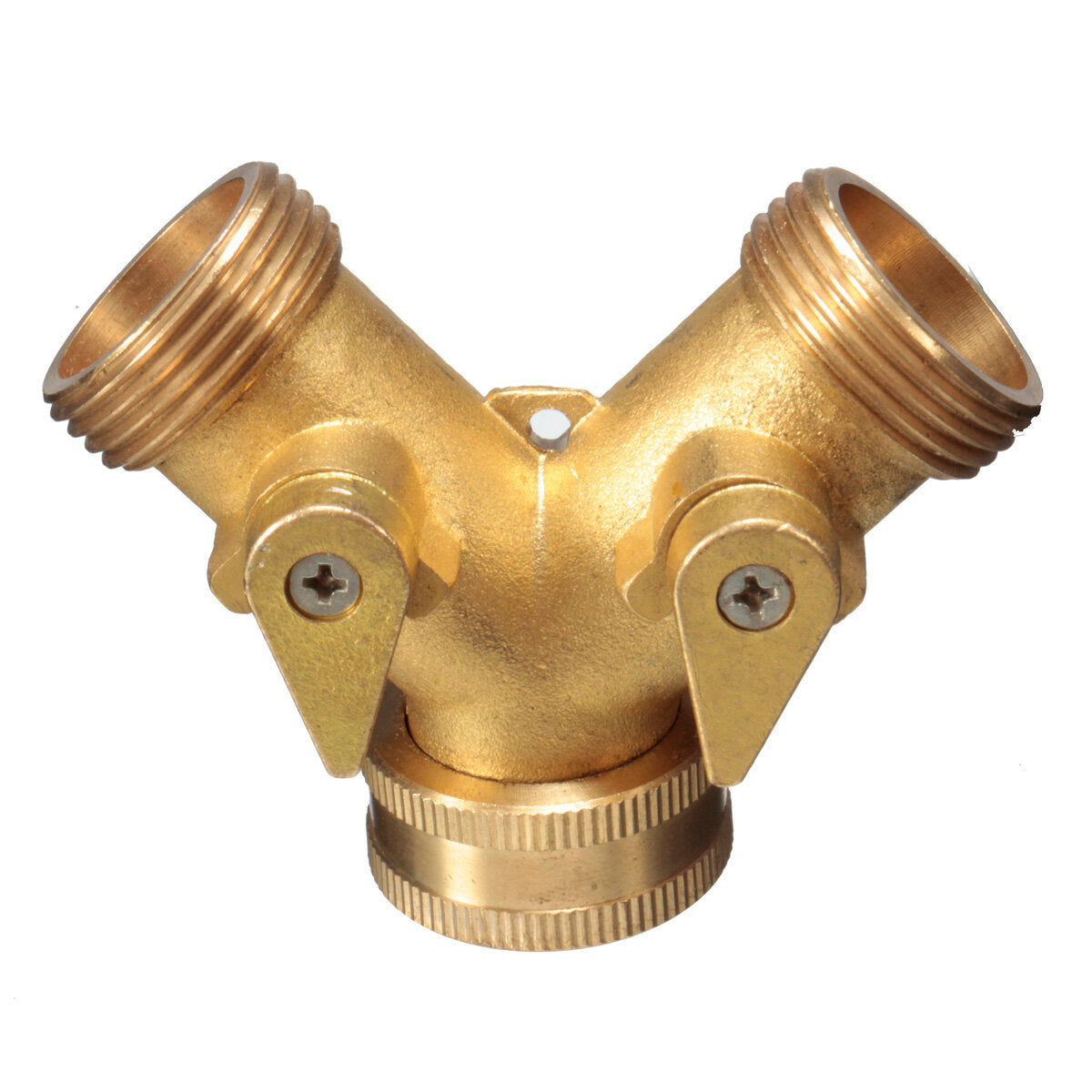 3/4 " Brass Garden Irrigation Hose Splitter Faucet Manifold 2 Way Y Shape Adapter Pipe Tap Connector