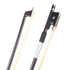Master Red Silk Braided Carbon Fiber Violin Bow 4/4 White Mongolia Horsehair Ebony Frog Durable And Fast Responses