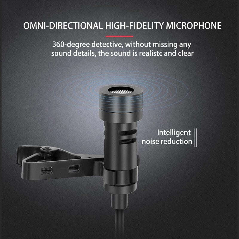 UHF Lavalier Lapel Wireless Microphone Recording Vlog for Youtube Live Interview Phone Pad PC Android Recorder DSLR