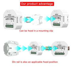 Mini WiFi RF433 Smart Relay Switch Module Smart Life/Tuya App Control for Alexa Google Home 1 Gang 1/2 Way