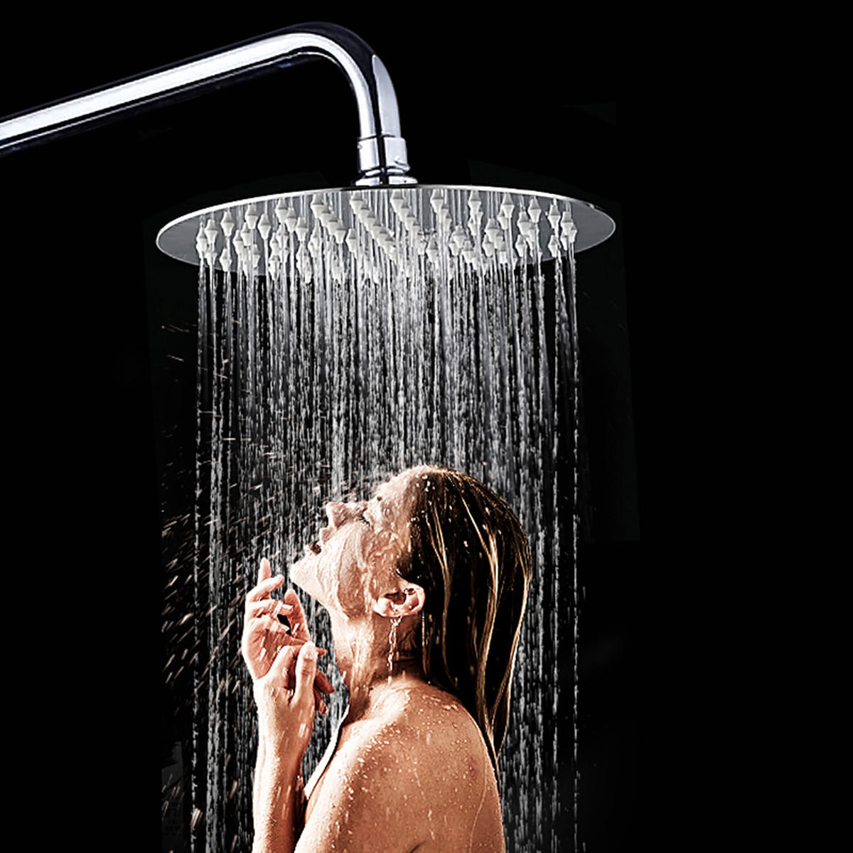 360 6 Inch Round Stainless Steel Ultra Thin Rainfall Shower Head Bathroom Sprayer