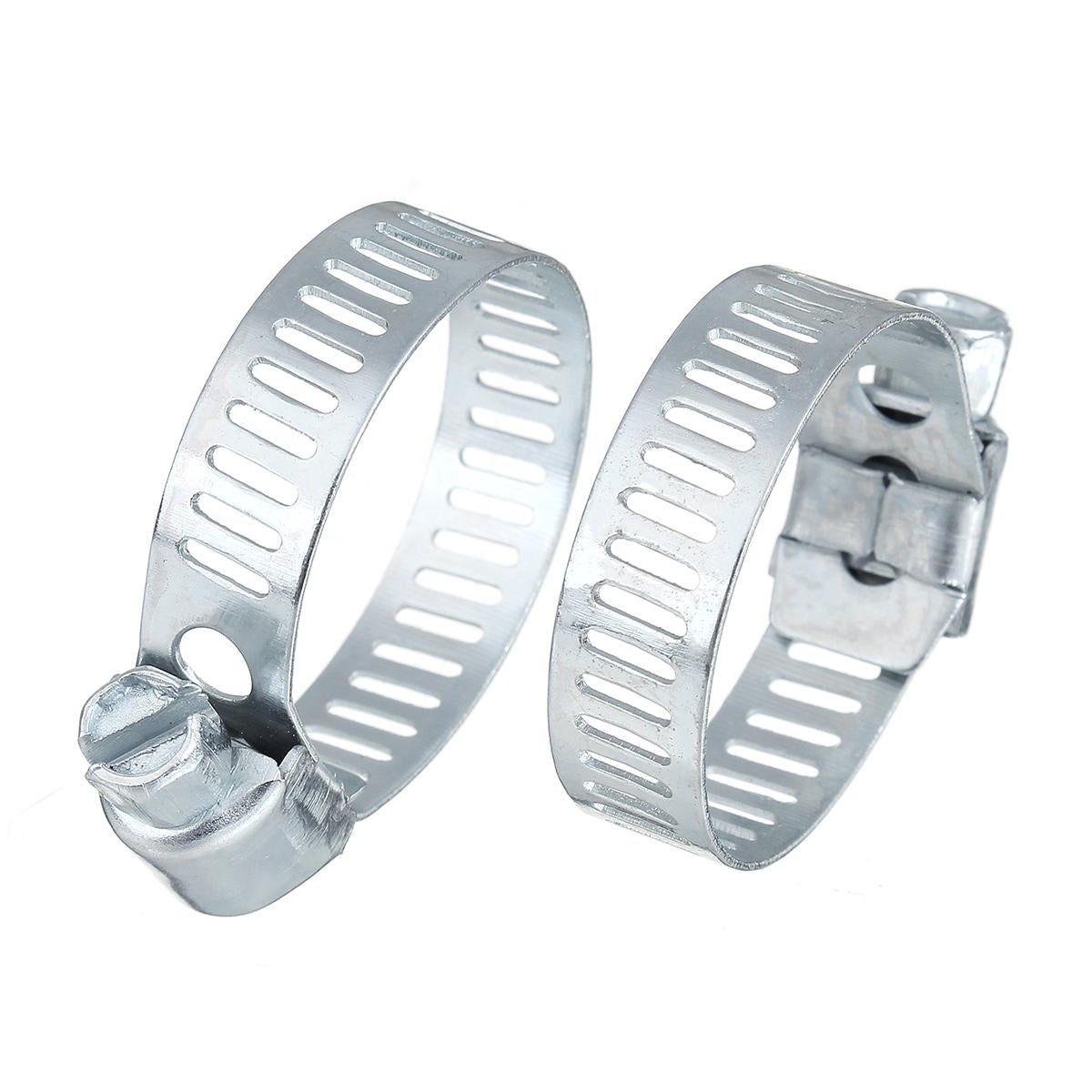 12Pcs Stainless Steel Clip Fuel Gas Water Hose Clamp Worm Drive Pipe Tube Clips